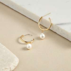 The Soft Glow Pearl Hoop Earrings